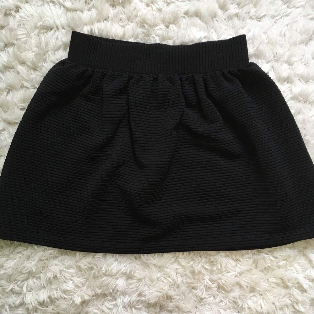 Black Ribbed Scuba Skirt